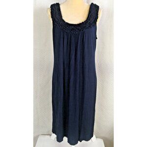 Signature by Bobbie Bee Dress Size XL Navy Blue Scoop Gathered Neck Sleeveless